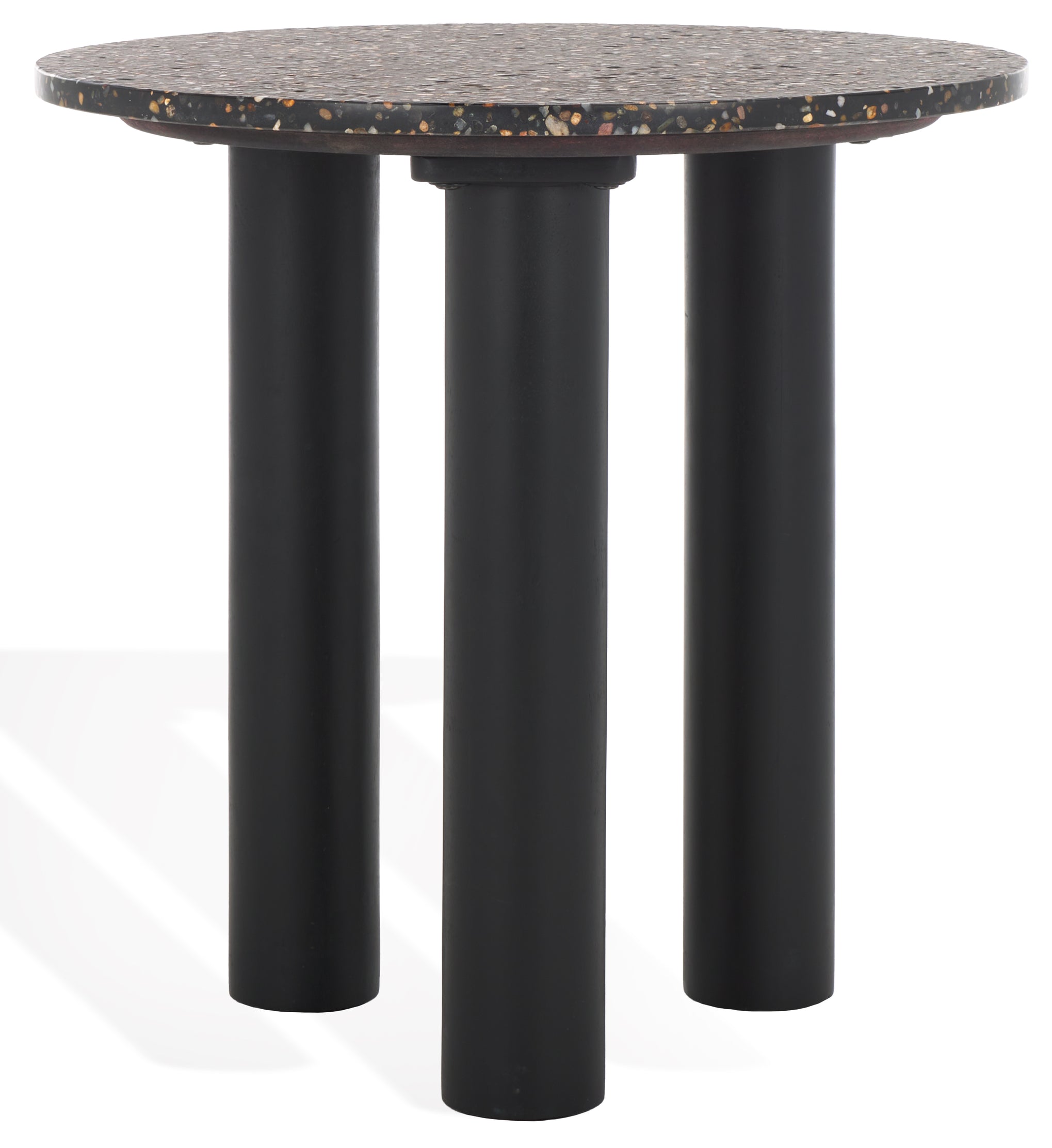 Safavieh Couture Kathalina Round Terrazzo Top Accent Table, SFV6404 - Black