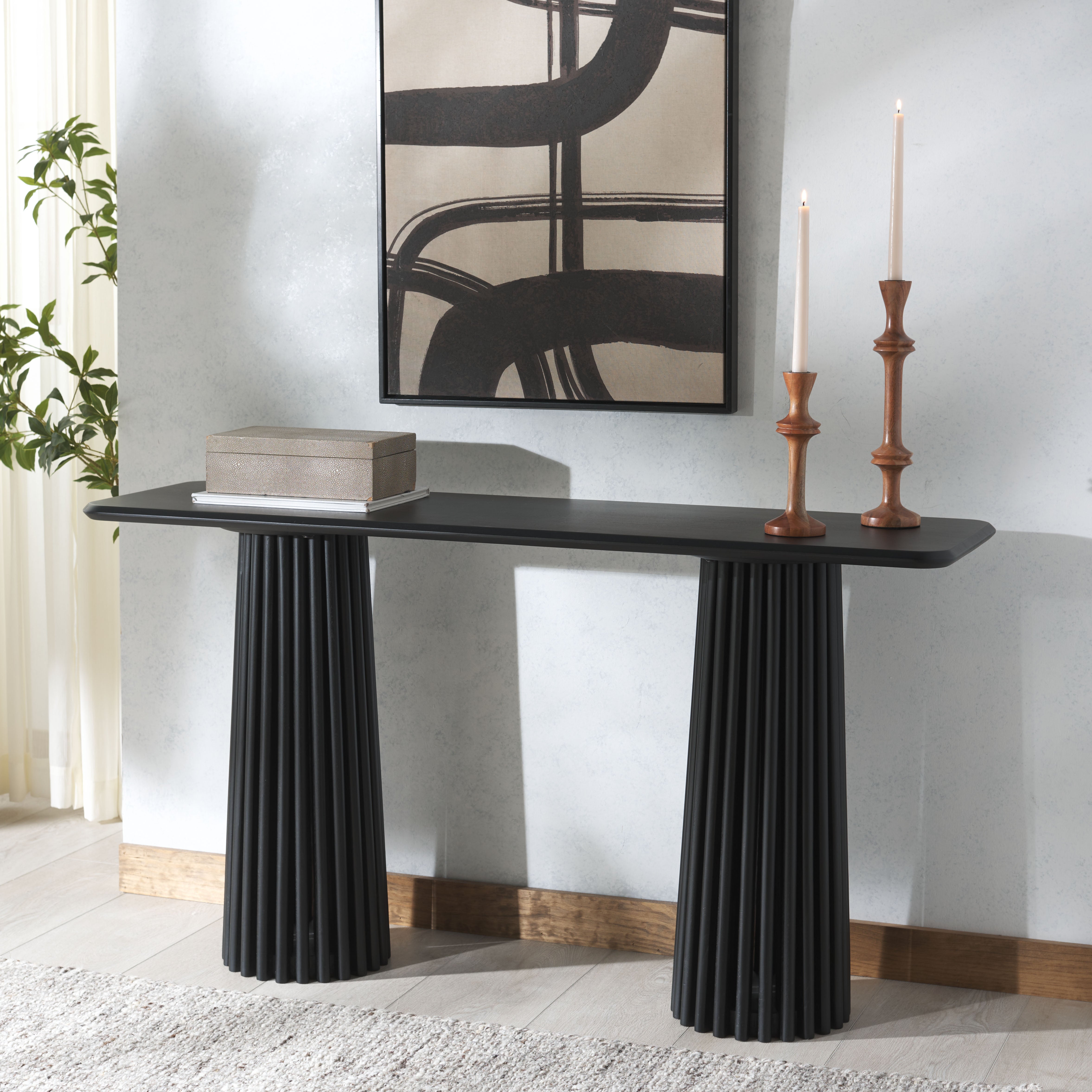 Safavieh Couture Penelope Wood Console Table, SFV6408 - Black
