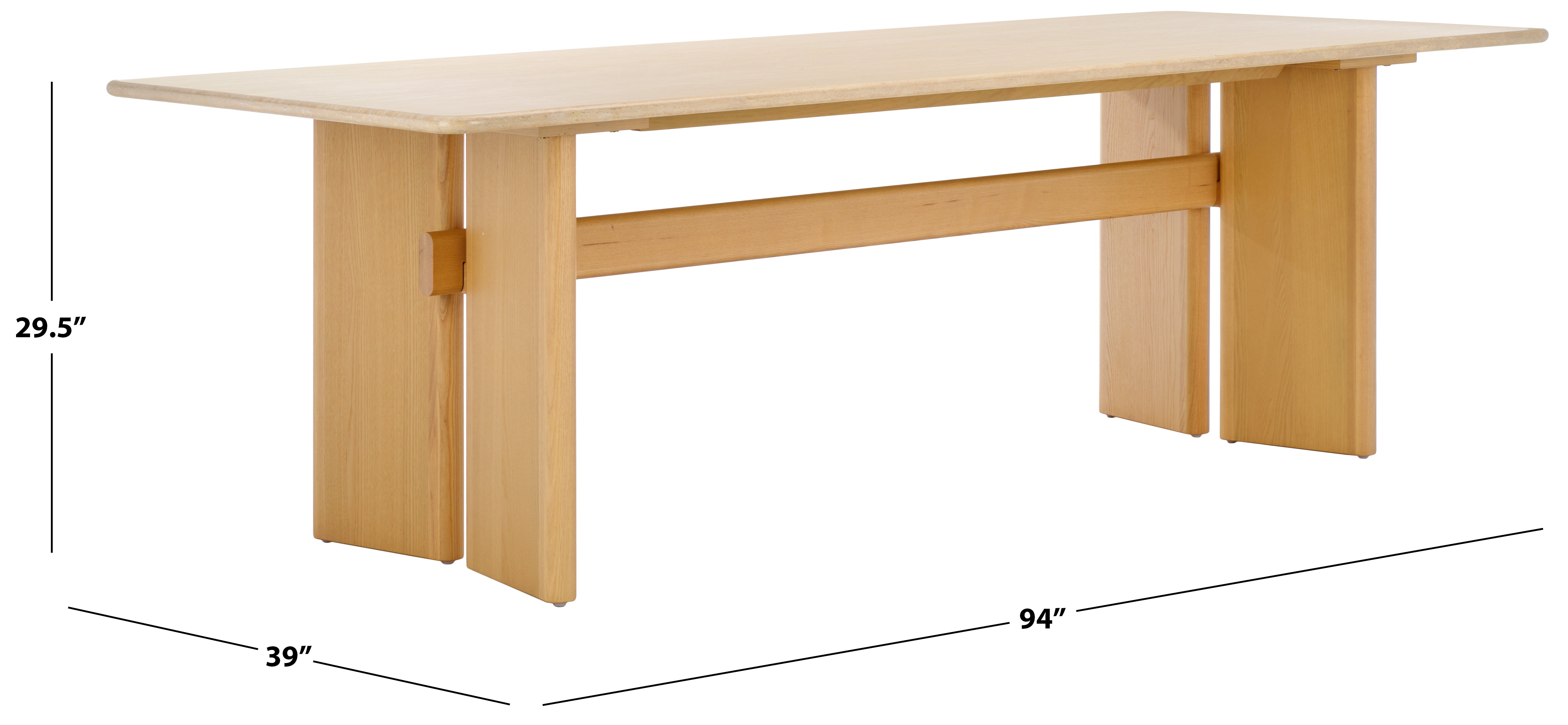 Safavieh Couture Bellarose Travertine Dining Table, SFV7231 - Natural / Travertine
