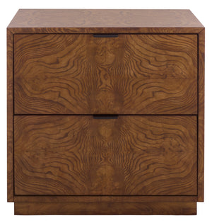 Safavieh Couture Frankie Burl 2 Drawer Nightstand, SFV7724