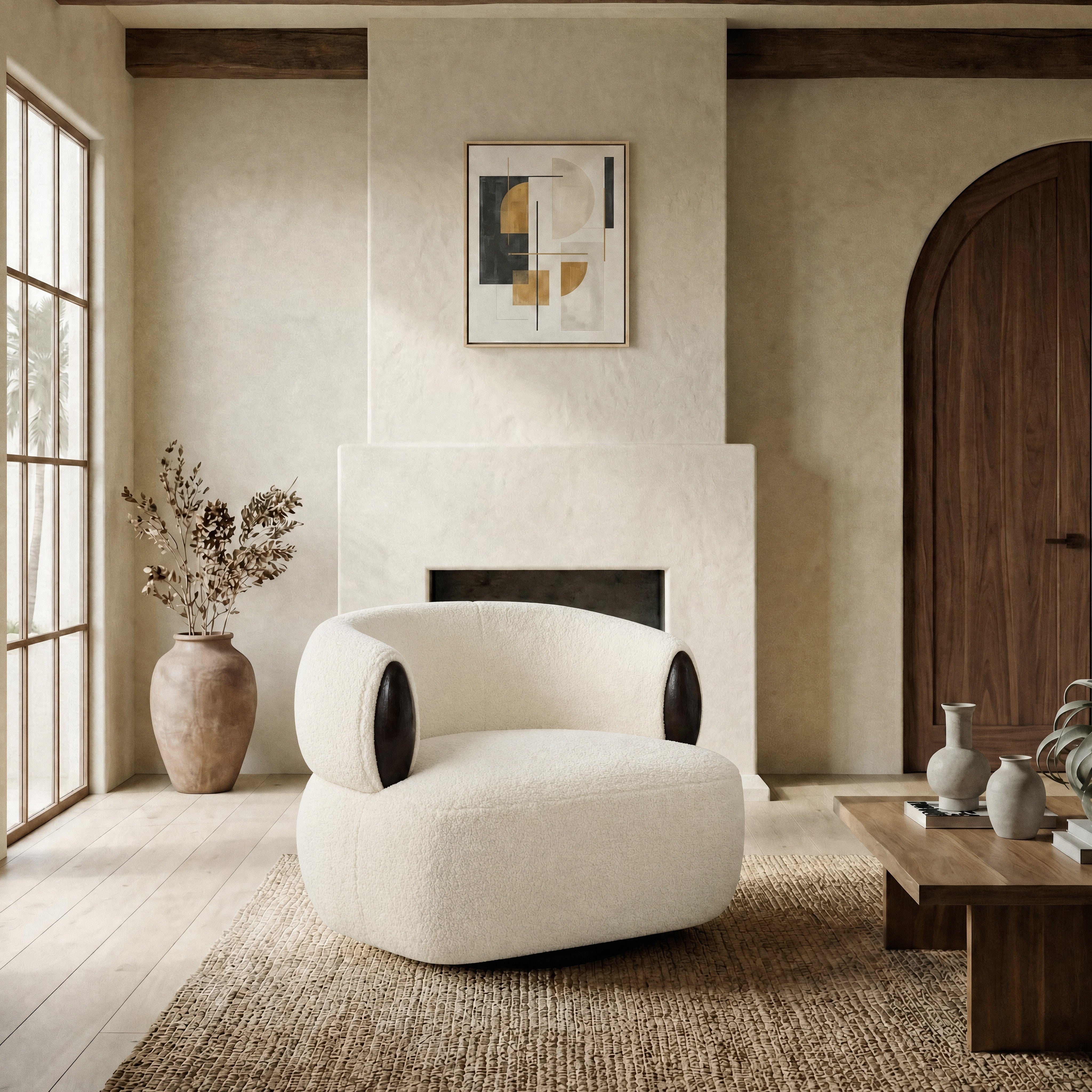CREAM / DARK WALNUT