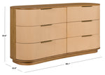 Joanne 6 Drawer Wood Dresser – NATURAL