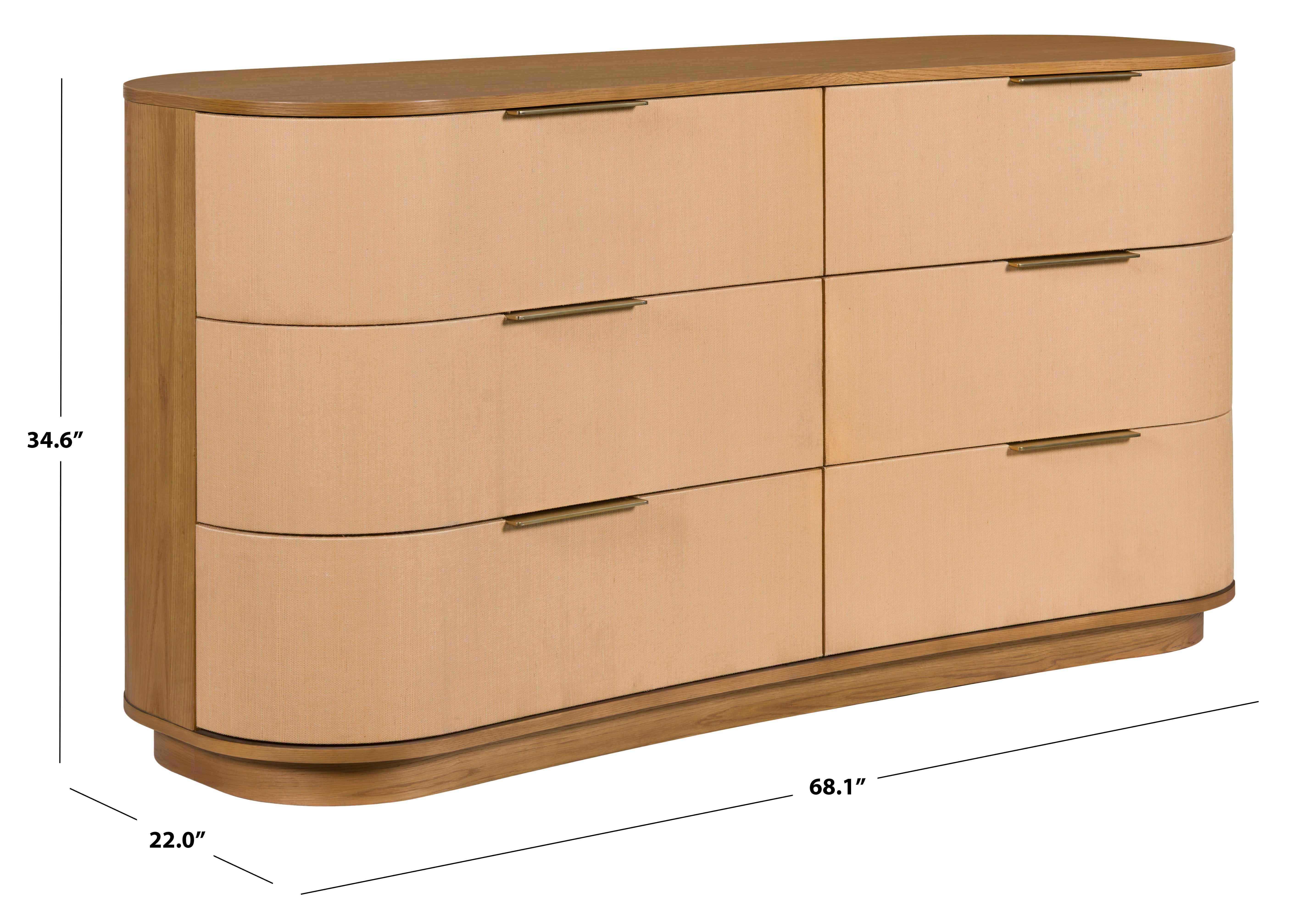 Joanne 6 Drawer Wood Dresser – NATURAL