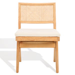 safavieh couture jaqueline boucle and rattan back dining chair, SFV9104 - Beige / Natural