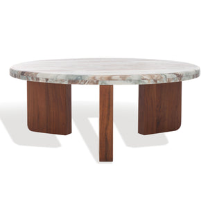 Safavieh Couture Malkin Round Marble Top Coffee Table, SFV9719