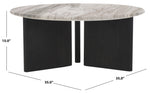 Safavieh Couture Lauresse Round Marble Top Coffee Table, SFV9723 - Black / Grey