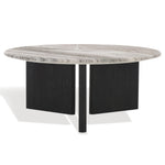 Safavieh Couture Lauresse Round Marble Top Coffee Table, SFV9723 - Black / Grey