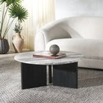 Safavieh Couture Lauresse Round Marble Top Coffee Table, SFV9723 - Black / Grey