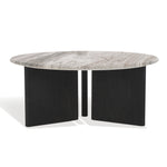 Safavieh Couture Lauresse Round Marble Top Coffee Table, SFV9723 - Black / Grey