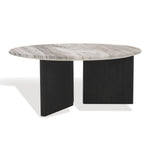 Safavieh Couture Lauresse Round Marble Top Coffee Table, SFV9723 - Black / Grey