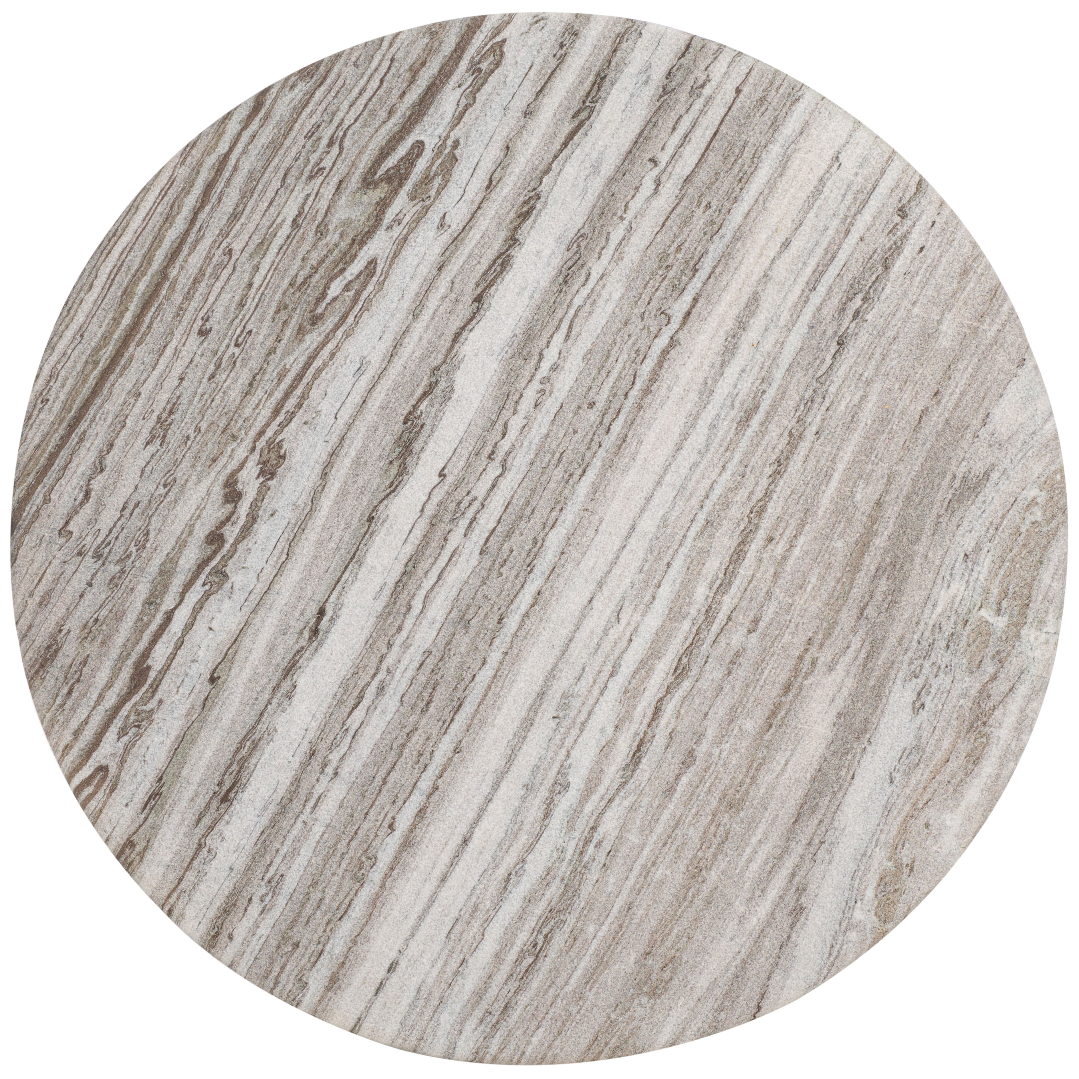 Safavieh Couture Lauresse Round Marble Top Coffee Table, SFV9723 - Walnut / Grey