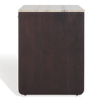 Safavieh Couture Floris Travertine Top Nightstand, SFV9726 - Black / Travertine