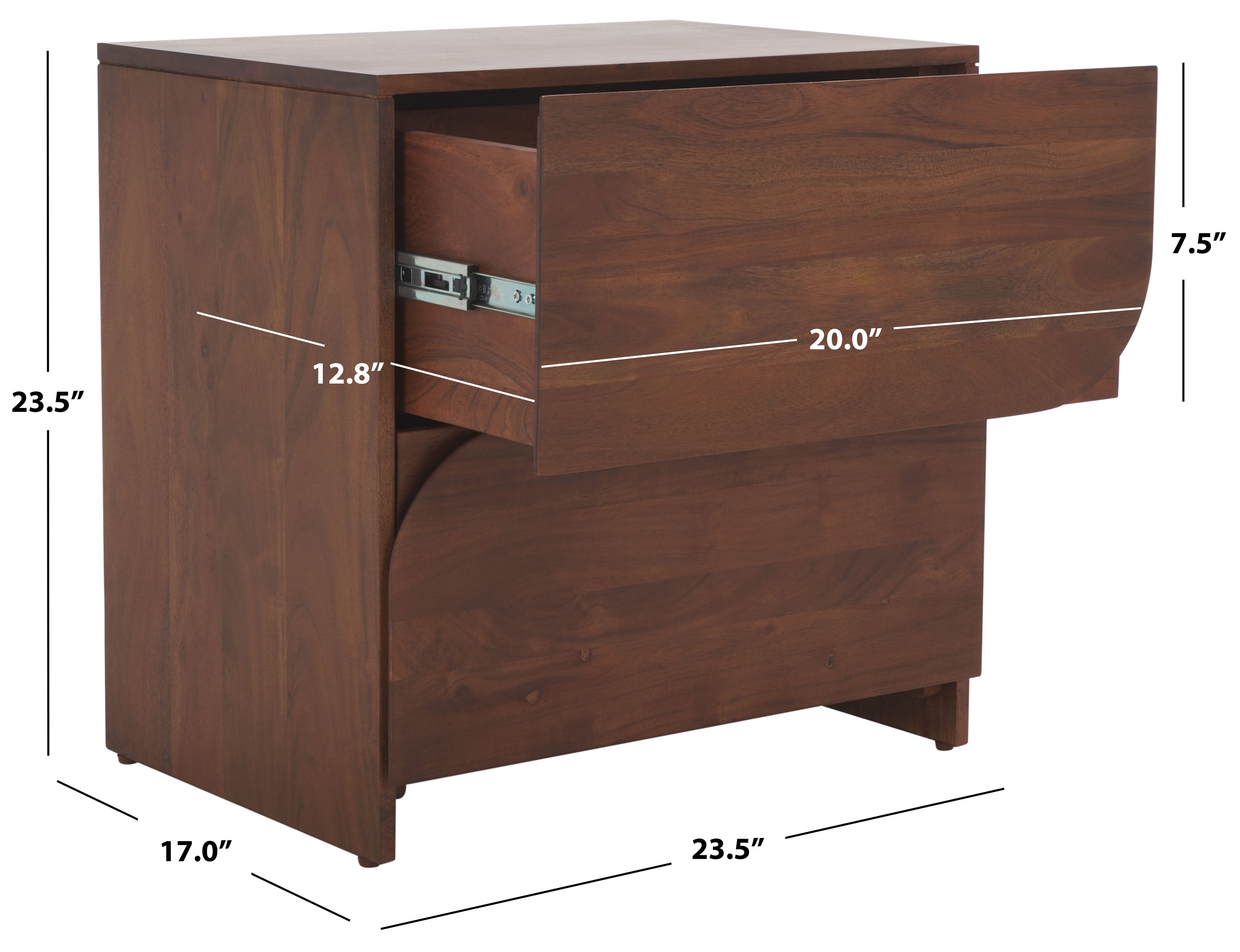Safavieh Couture Edithe Wood Nightstand, SFV9727 - Brown