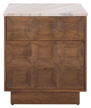 Safavieh Couture Paxter Marble Top Nightstand, SFV9758