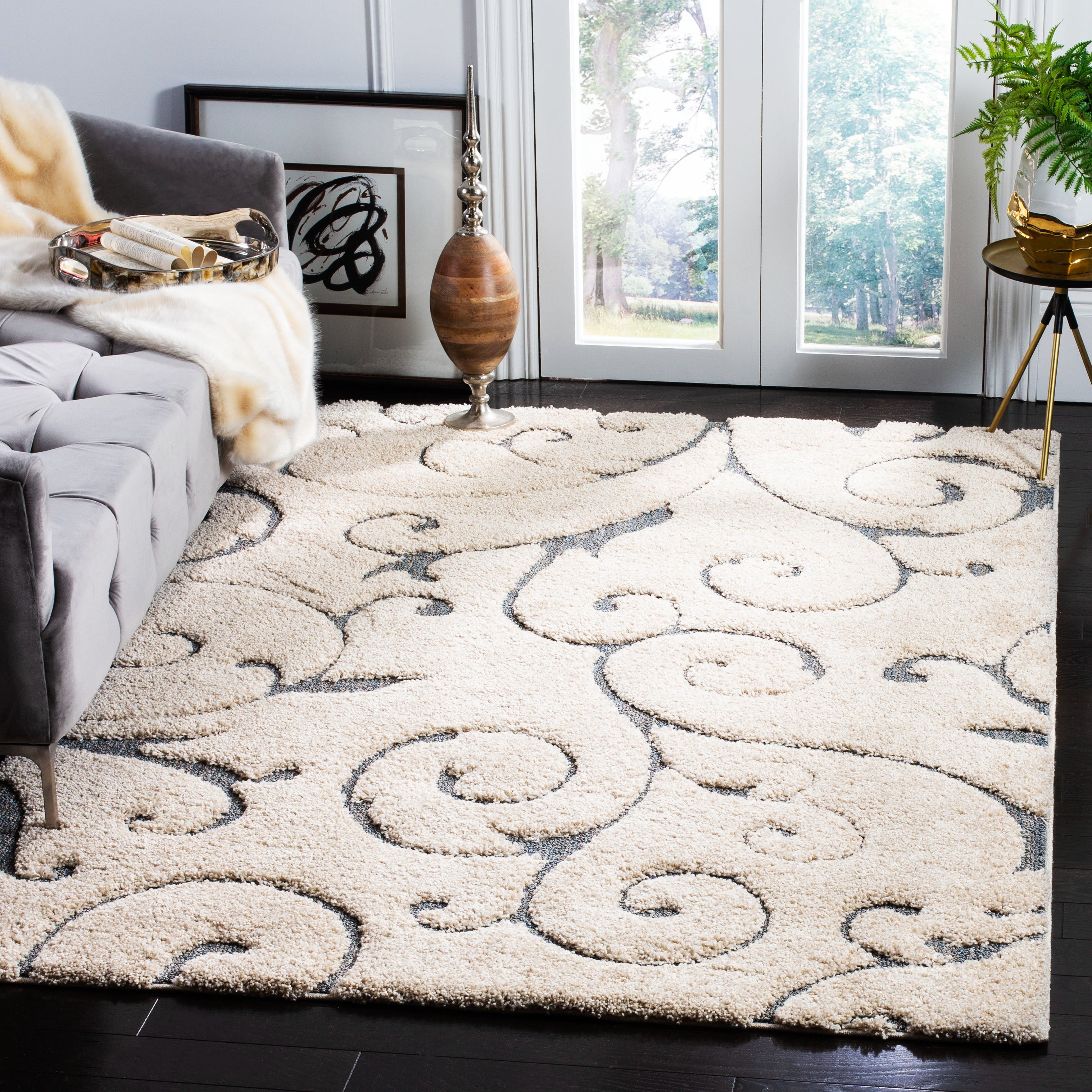 FLORIDA SHAG 455 – BEIGE / BLUE GREY