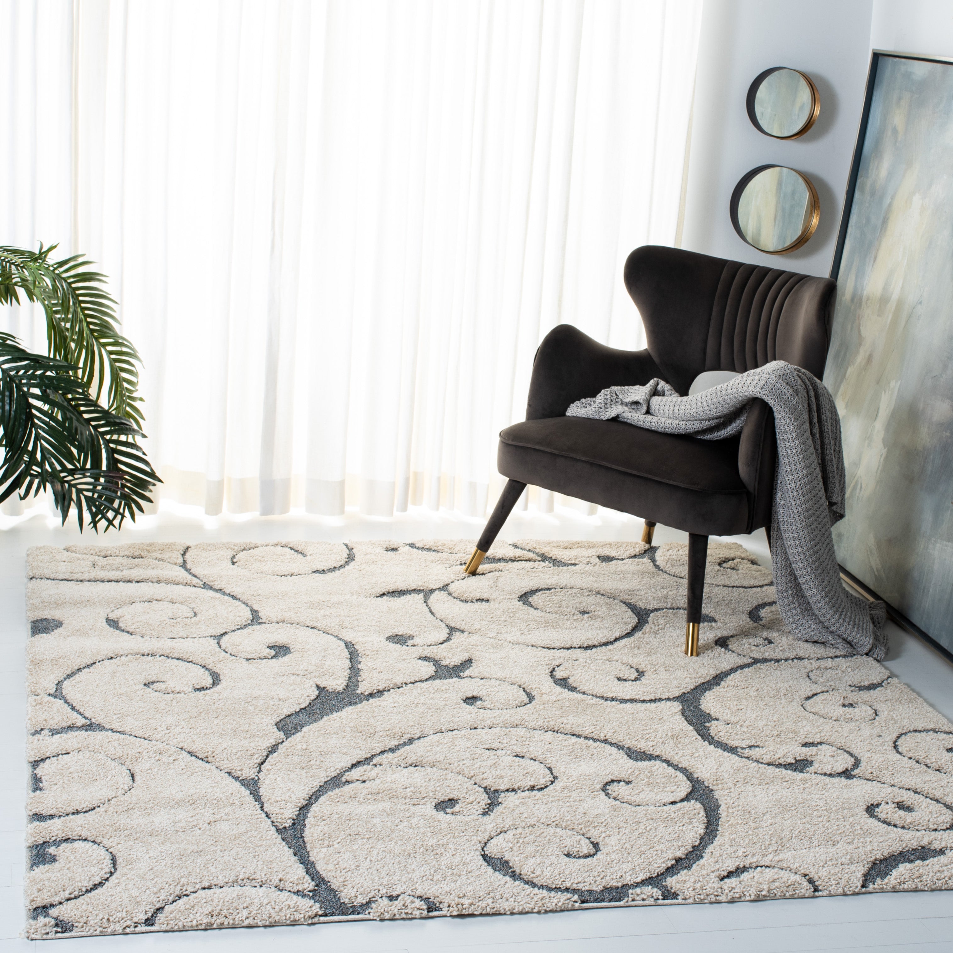 FLORIDA SHAG 455 – BEIGE / BLUE GREY