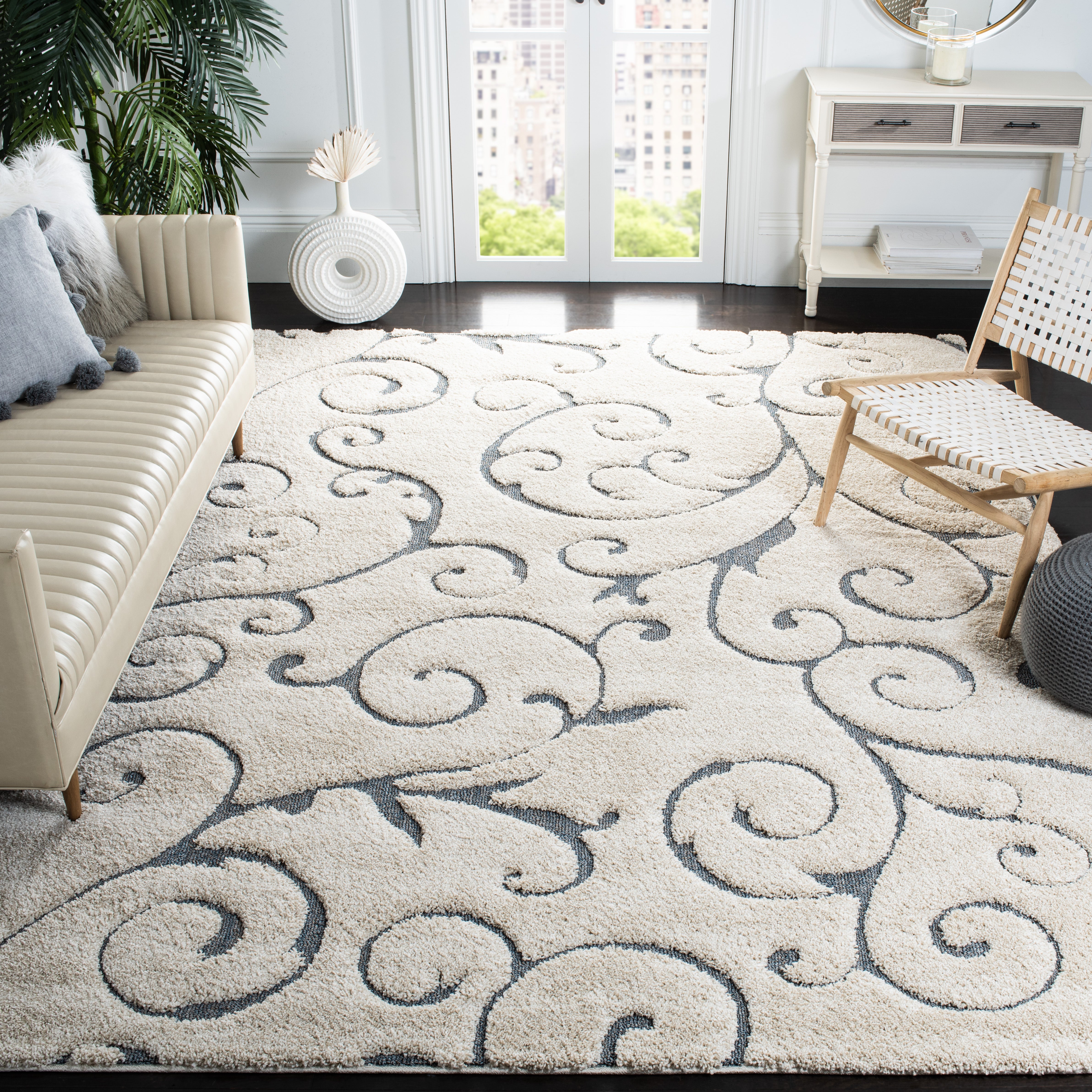 FLORIDA SHAG 455 – BEIGE / BLUE GREY