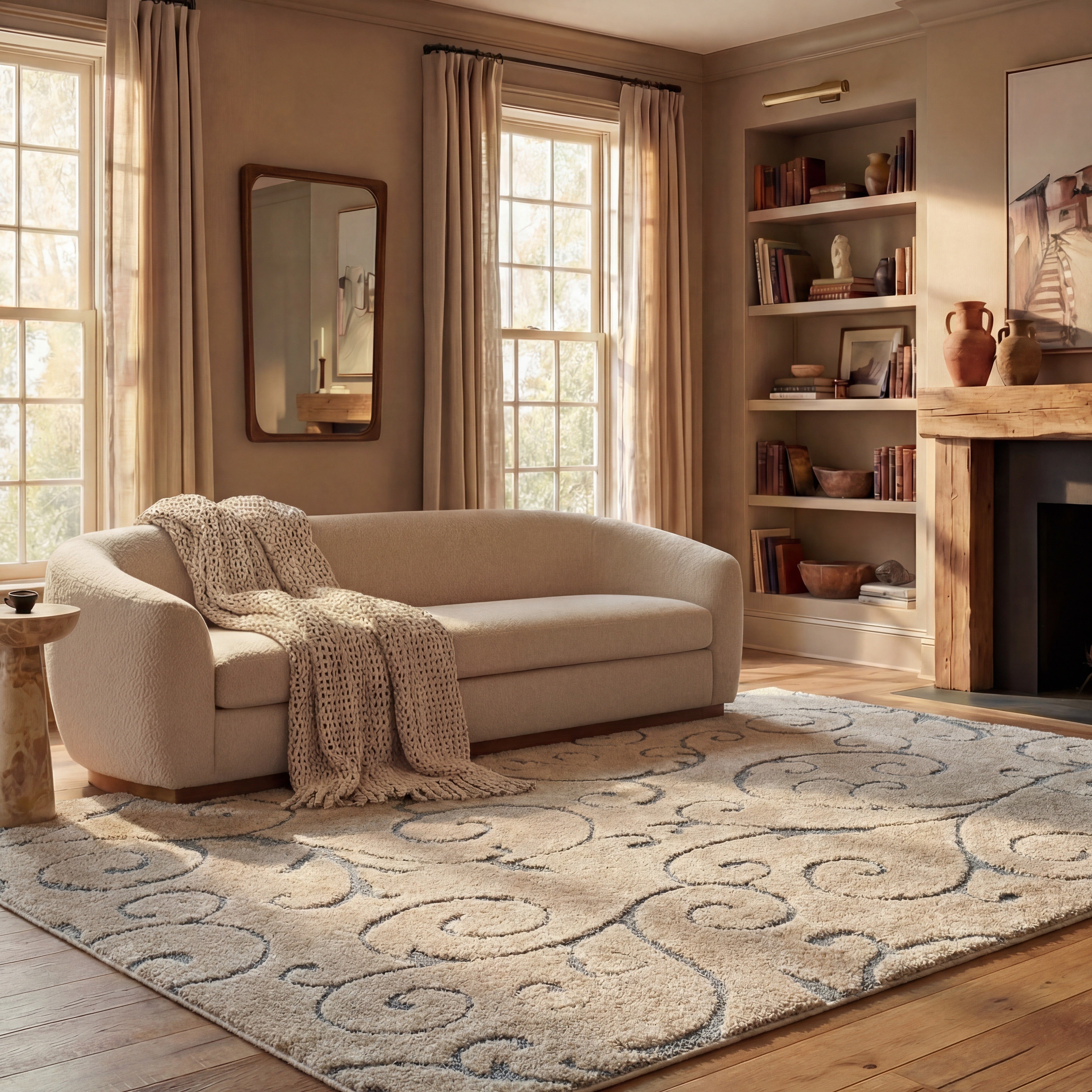 FLORIDA SHAG 455 – BEIGE / BLUE GREY