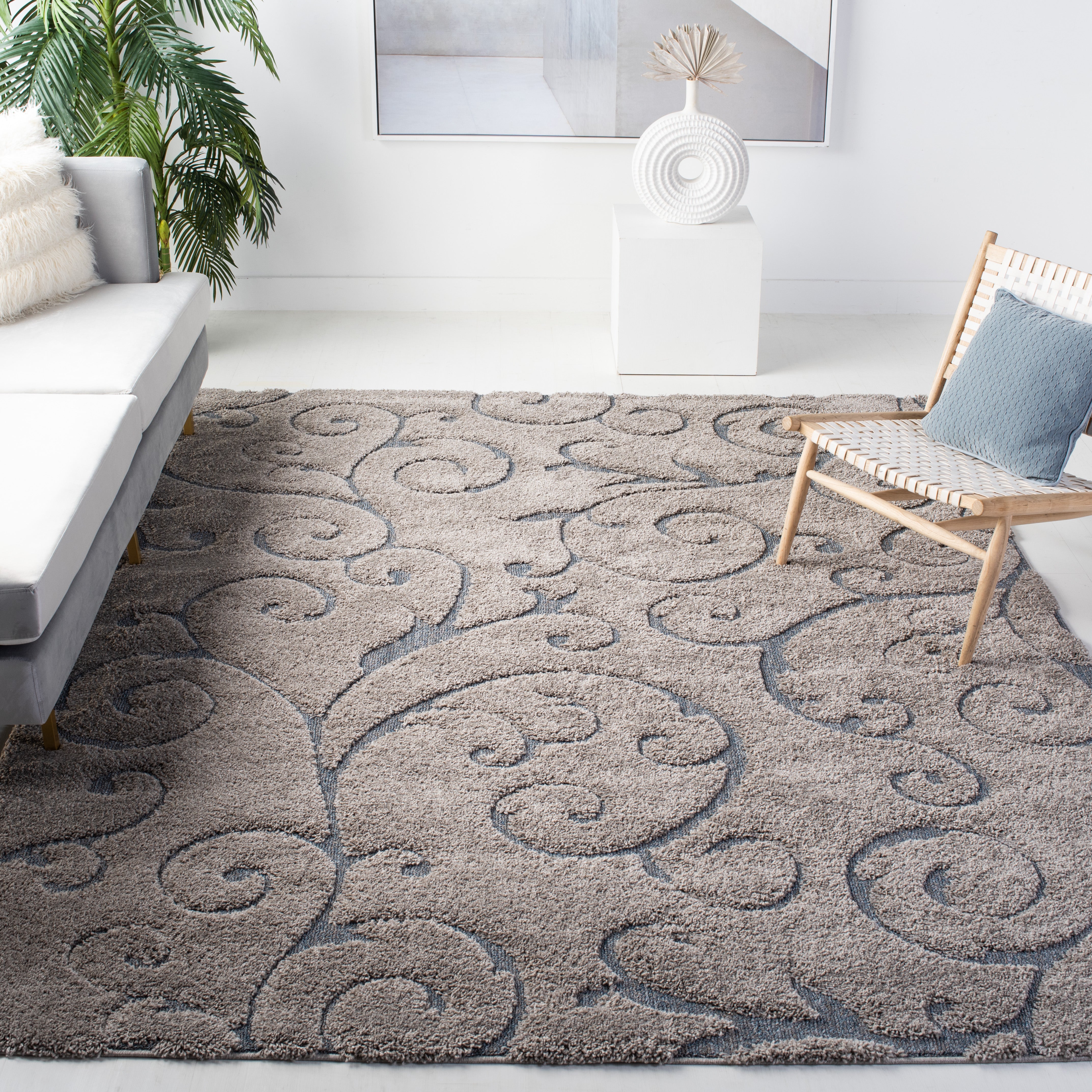 FLORIDA SHAG 455 – GREY / LIGHT BLUE