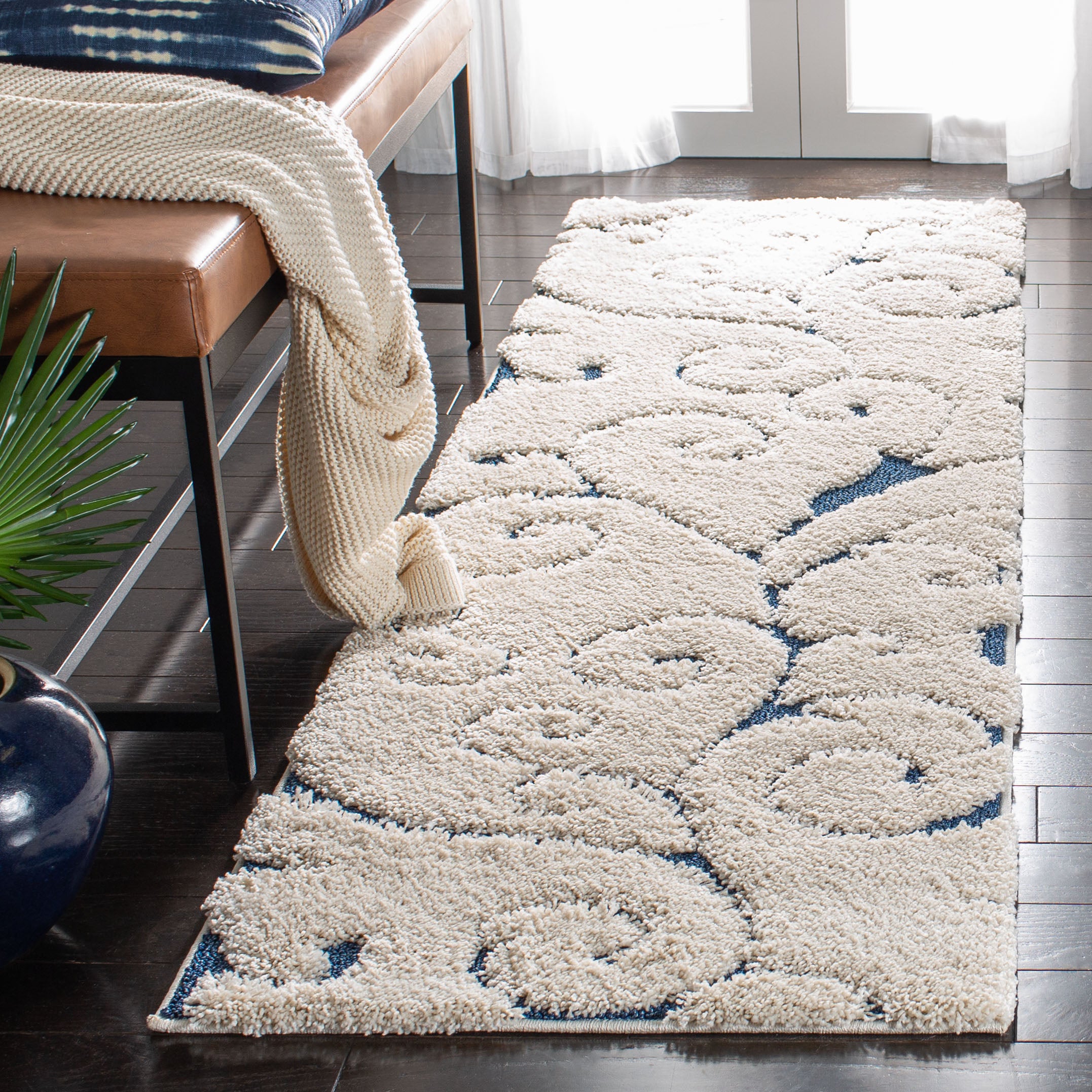 FLORIDA SHAG 455 – CREAM / BLUE