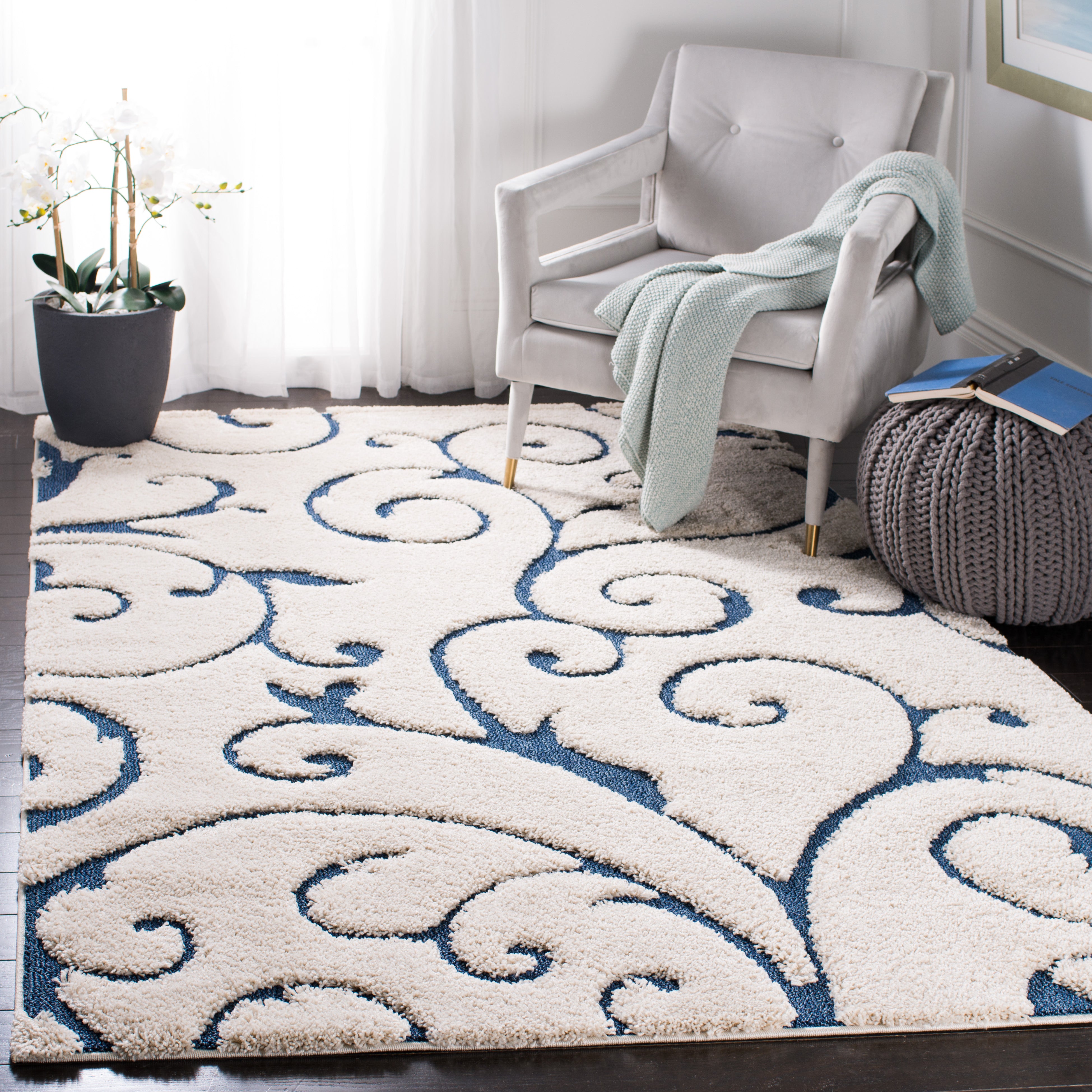 FLORIDA SHAG 455 – CREAM / BLUE