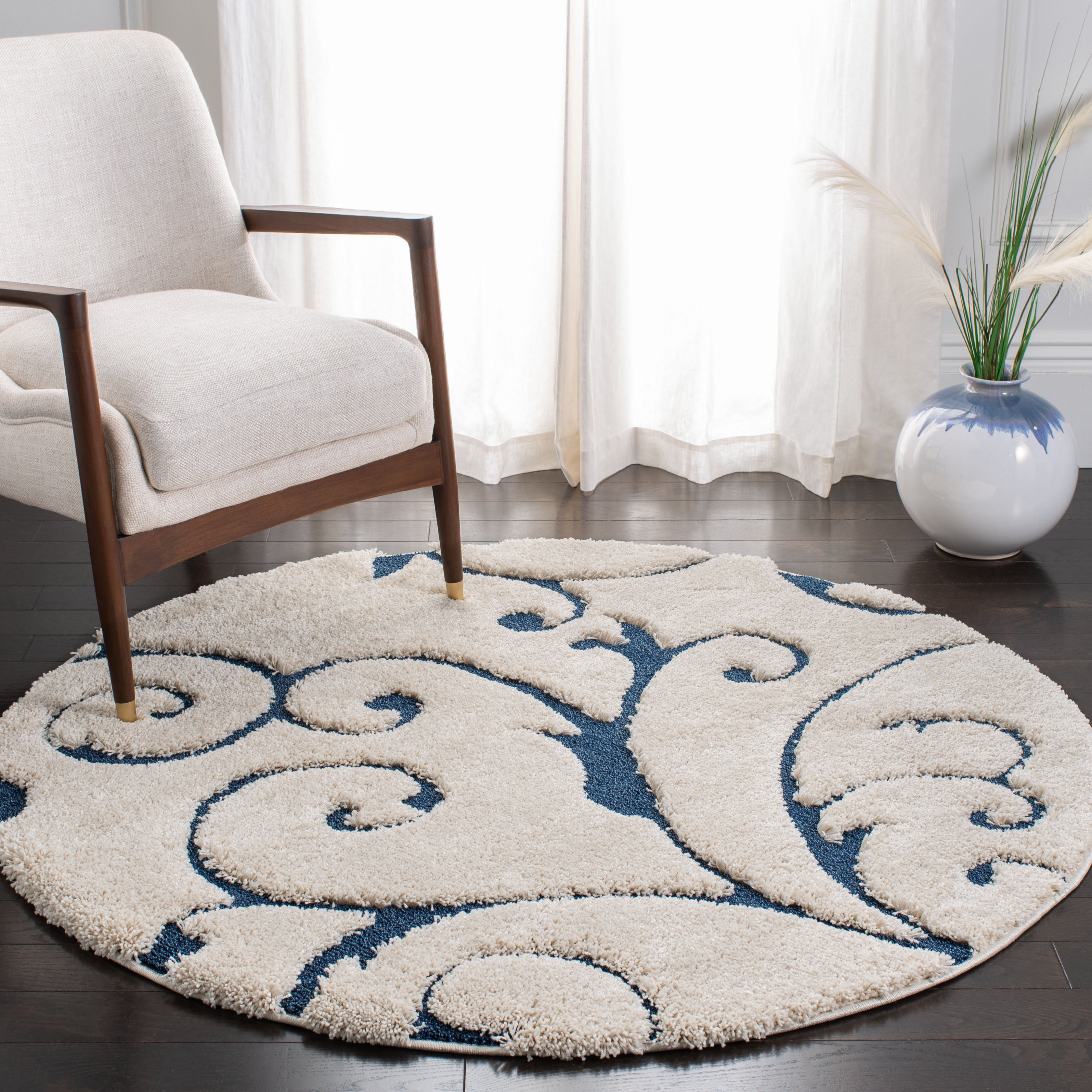 FLORIDA SHAG 455 – CREAM / BLUE