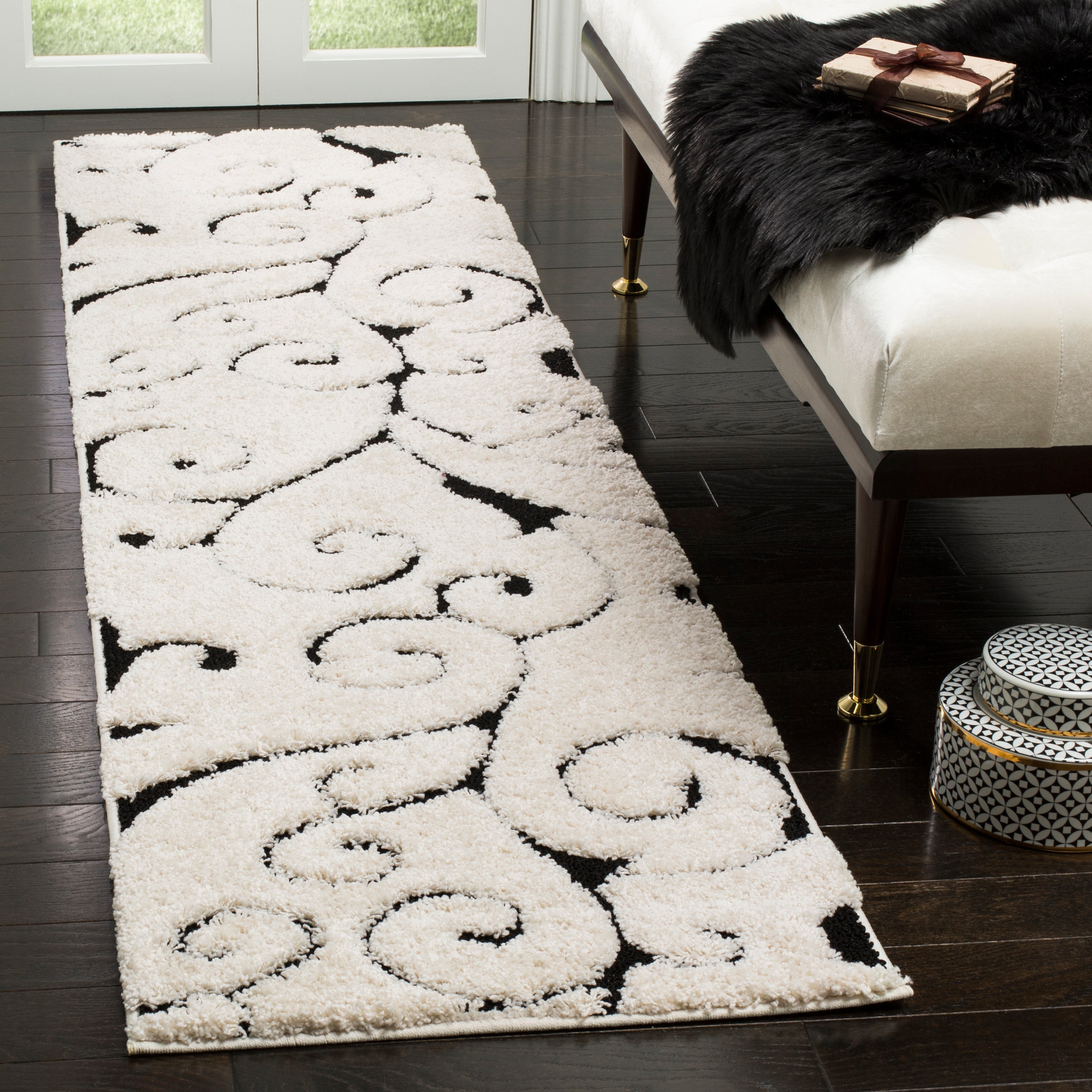 FLORIDA SHAG 455 – IVORY / BLACK
