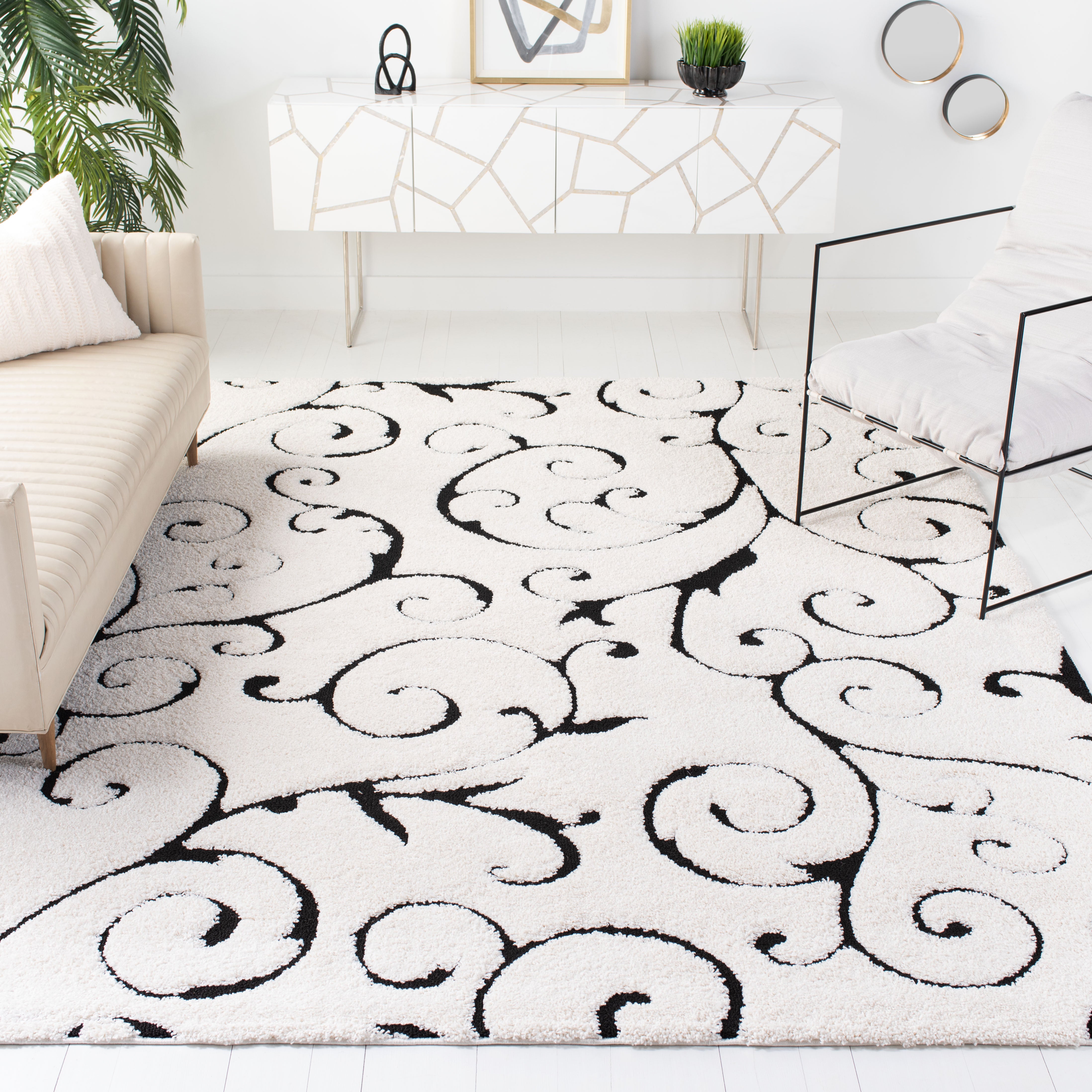FLORIDA SHAG 455 – IVORY / BLACK