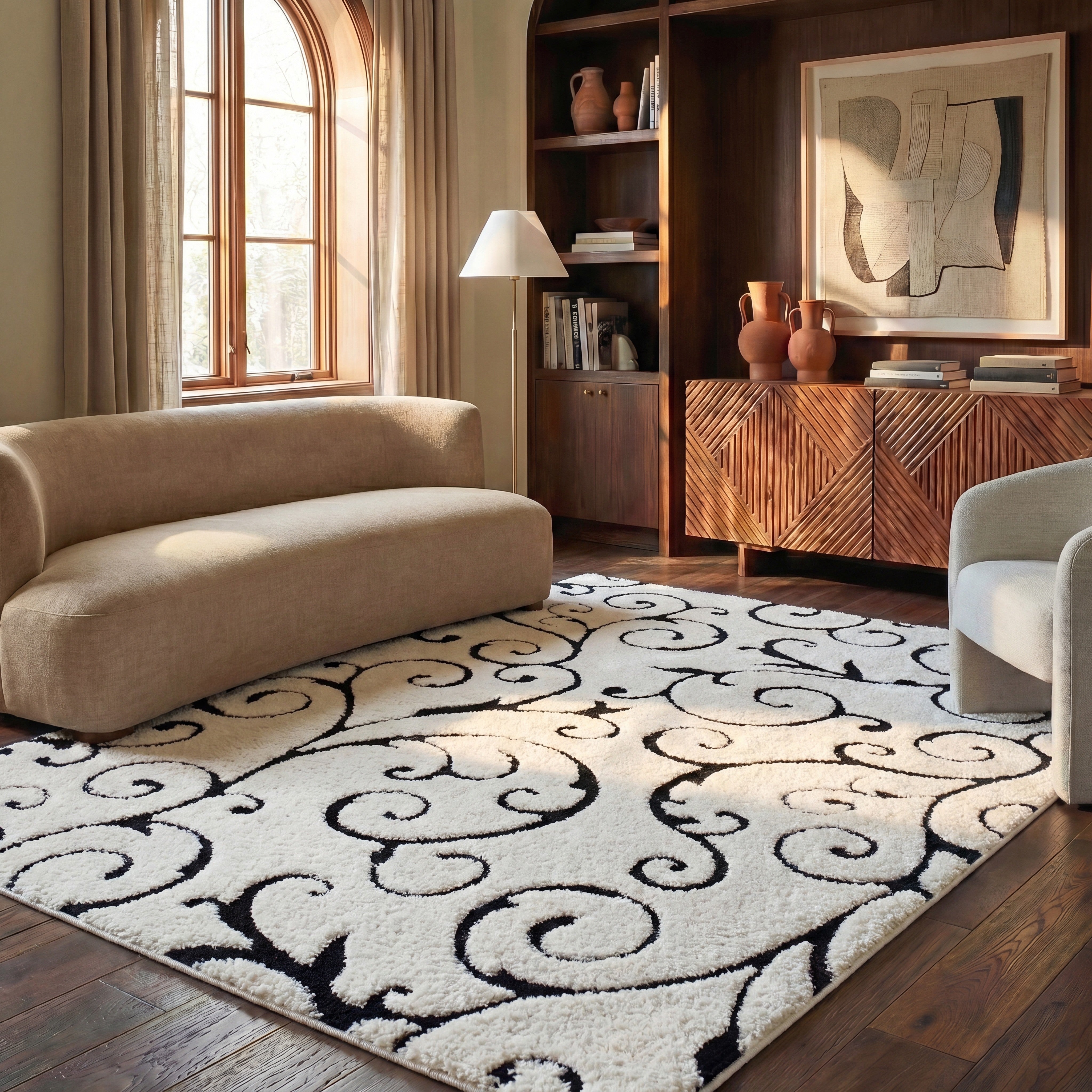 FLORIDA SHAG 455 – IVORY / BLACK