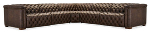 Hooker Furniture - Savion Deux 5 Seat Sectional with Three Power Recliners and Six Power Headrests - Brown - SS435-5PC3-089