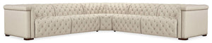 Hooker Furniture - Savion Deux 5 Seat Sectional with Four Power Recliners and Six Power Headrests - Beige - SS435-5PC4-414