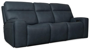 Hooker Furniture - Riverton Power Sofa with Power Headrest and Lumbar - Blue - SS708-PHL3-048