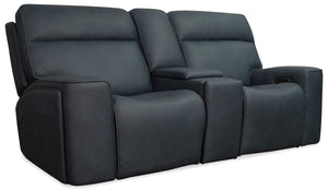 Hooker Furniture - Riverton Power Gliding Console Loveseat with Power Headrest and Lumbar - Blue - SS708-PHLG2C-048