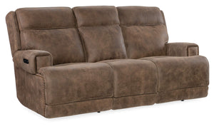 Hooker Furniture - Wheeler Sofa with Power Recline & Power Headrest - Brown - SS762-PHZ3-085