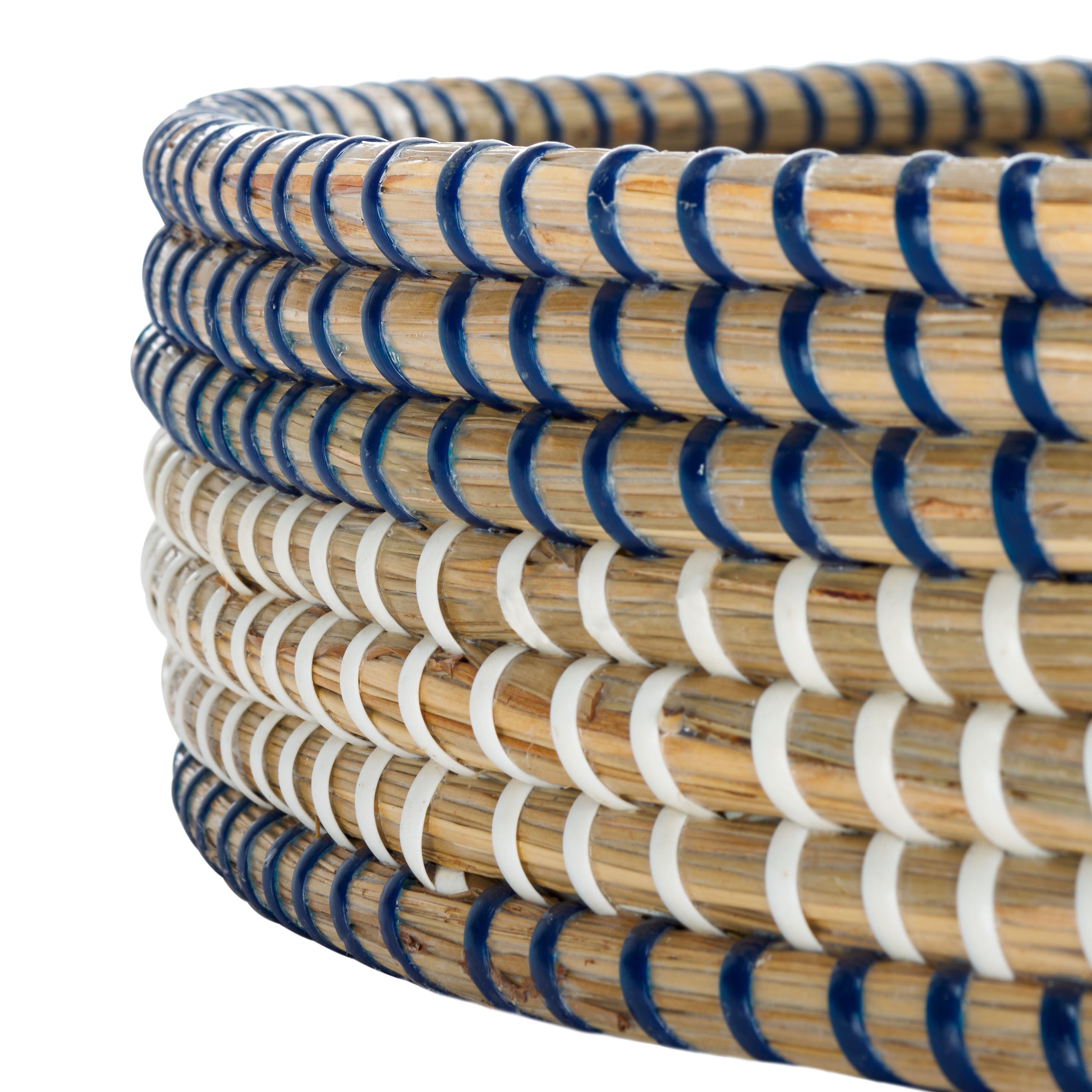 Safavieh Hawley Round Tray, STG1809 - White / Blue