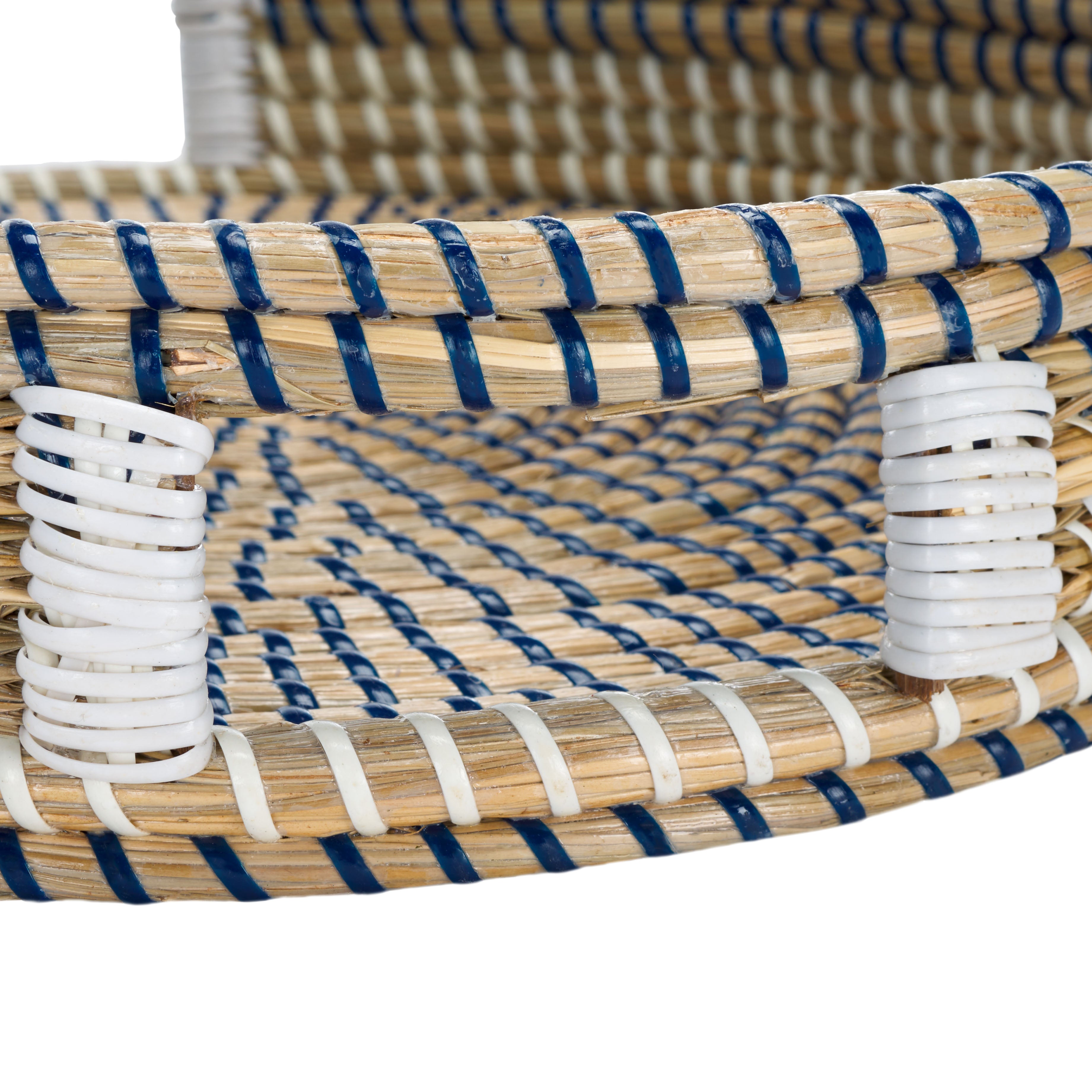 Safavieh Hawley Round Tray, STG1809 - White / Blue