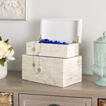 Safavieh Sabryna (Set of 2) Boxes, STG1810 - Champagne Mother Of Pearl