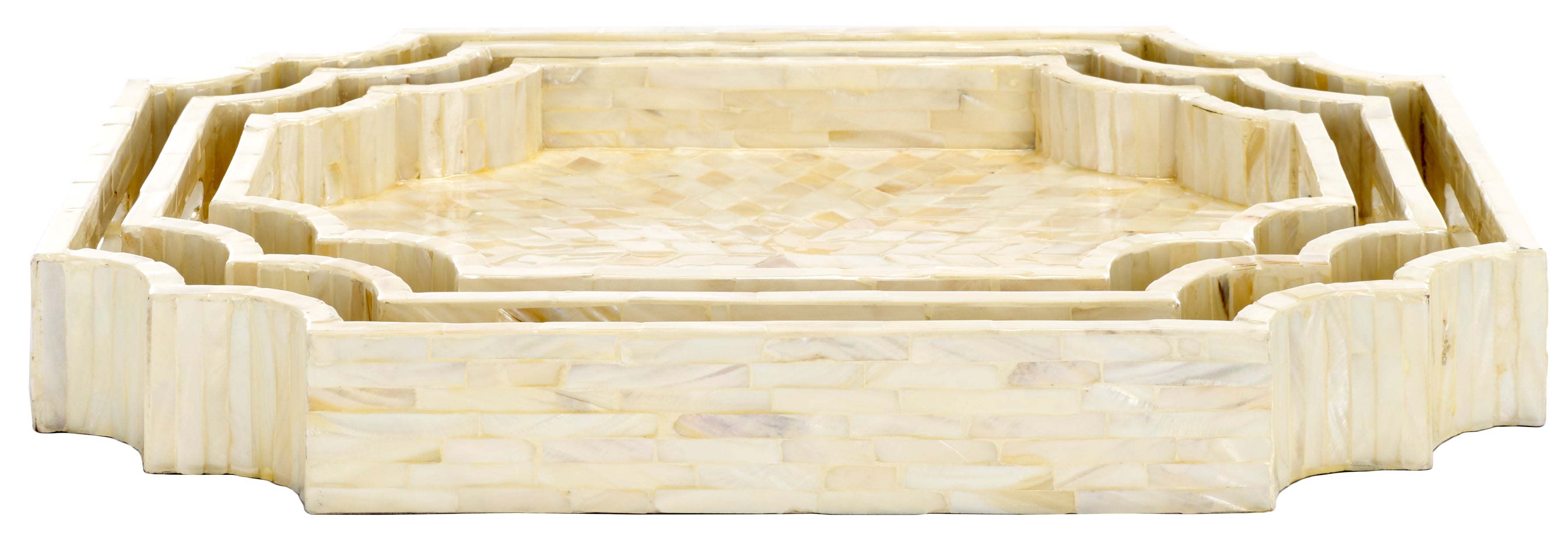 Safavieh Prynne (Set of 3) Trays, STG1811 - Champagne Mother Of Pearl