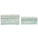 Safavieh Kallie (Set of 2) Boxes, STG1812 - Blue / Grey