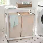 Safavieh Leanna Laundry Basket, STG1900 - White / Beige