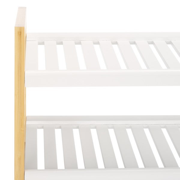 Safavieh Wylie Shoe Rack, STG1909 - White / Natural