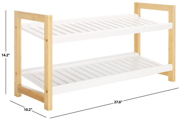 Safavieh Wylie Shoe Rack, STG1909 - White / Natural