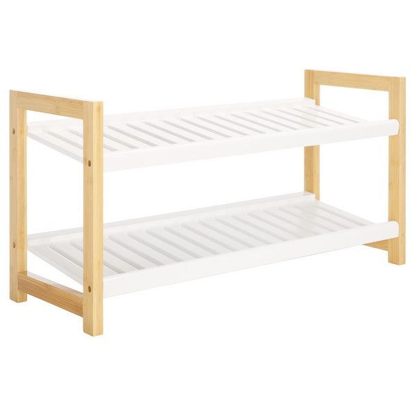 Safavieh Wylie Shoe Rack, STG1909 - White / Natural