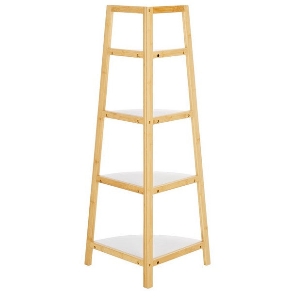 Safavieh Rainier 4 Tier Corner Shelf, STG1910 - White / Natural