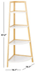 Safavieh Rainier 4 Tier Corner Shelf, STG1910 - White / Natural