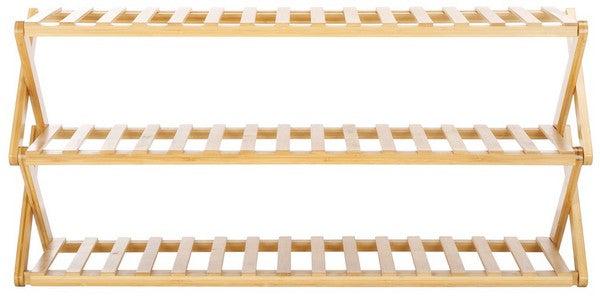 Safavieh Acheta 3 Tier Shoe Shelf, STG1913 - Natural Bamboo