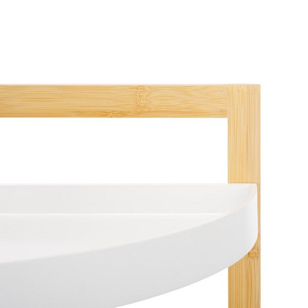 Safavieh Adler 3 Tier Corner Shelf, STG1914 - White / Natural Bamboo