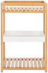 Safavieh Akio 3 Tier Shelf, STG1915 - White / Natural Bamboo