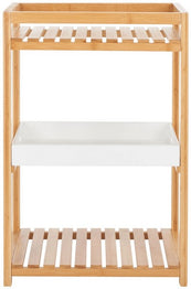 Safavieh Akio 3 Tier Shelf, STG1915 - White / Natural Bamboo