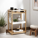 Safavieh Akio 3 Tier Shelf, STG1915 - White / Natural Bamboo